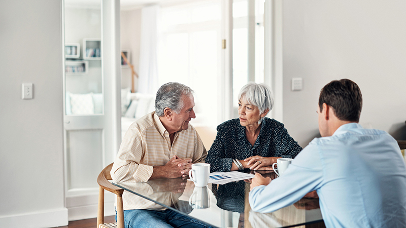 A meeting with an older couple