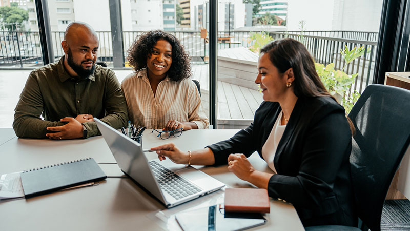 A couple working with an accounting professional